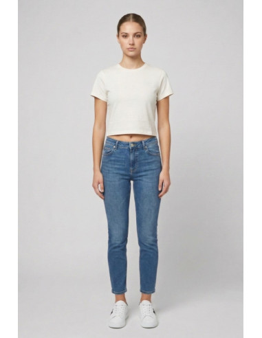 John Richmond t-shirt cropped in cotone stretch Sewamio UWP26001TS [4f17b169]