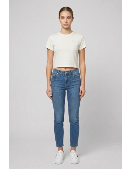 John Richmond t-shirt cropped in cotone stretch Sewamio UWP26001TS [4f17b169]