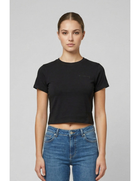 John Richmond t-shirt cropped in cotone stretch Sewamio UWP26001TS [0a2e8bec]