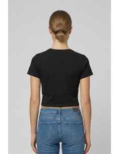 John Richmond t-shirt cropped in cotone stretch Sewamio UWP26001TS [0a2e8bec] 2