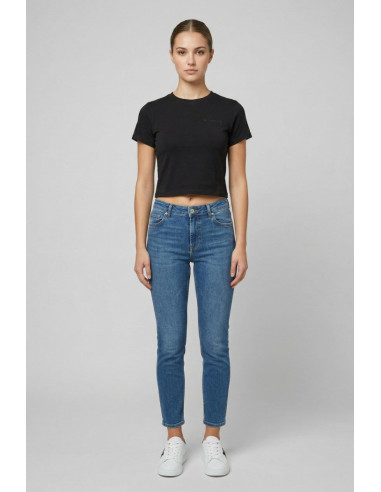 John Richmond t-shirt cropped in cotone stretch Sewamio UWP26001TS [641509e5]