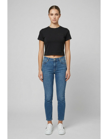 John Richmond t-shirt cropped in cotone stretch Sewamio UWP26001TS [641509e5]