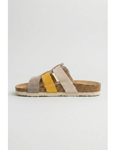 Queen Helena ciabatta a fasce bicolor X34-111 [47aac32b]
