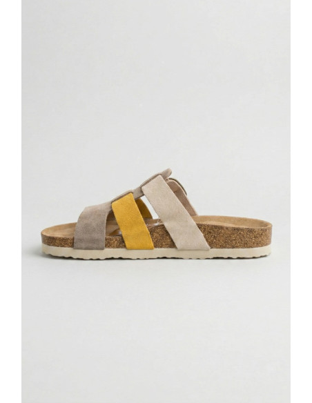 Queen Helena ciabatta a fasce bicolor X34-111 [47aac32b]