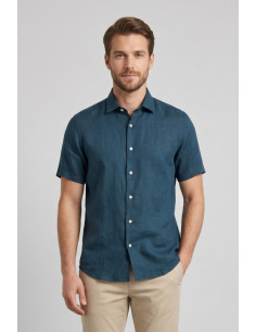 Guy camicia in lino mezza manica Custom912-1211 M50106 [9ef04932]