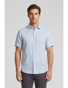 Guy camicia in lino mezza manica Custom912-1211 M50106 [96a239e1]