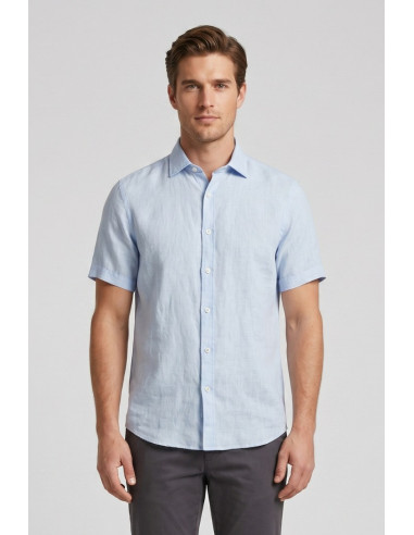 Guy camicia in lino mezza manica Custom912-1211 M50106 [96a239e1]