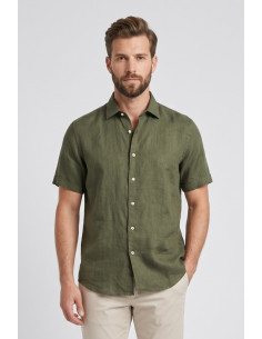 Guy camicia in lino mezza manica Custom912-1211 M50106 [8759b5b6]