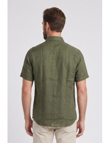Guy camicia in lino mezza manica Custom912-1211 M50106 [5e7ff6bb]