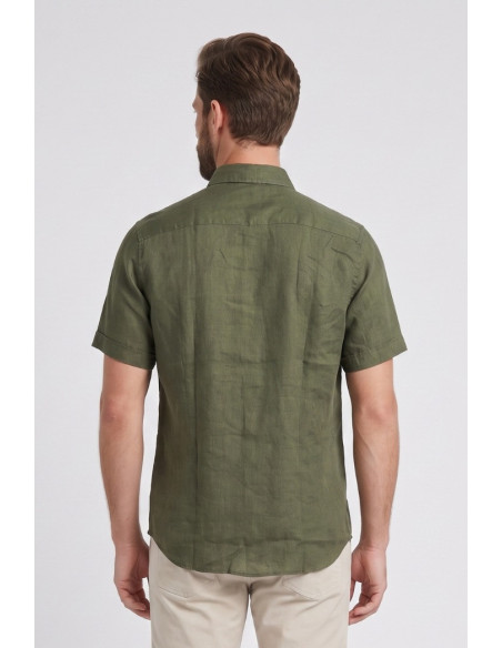 Guy camicia in lino mezza manica Custom912-1211 M50106 [5e7ff6bb]