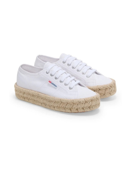 Superga sneaker platform in tela 2740 Platform Cotton Stone Wash Rope [f96a9432]