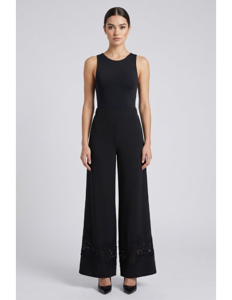 PDK pantalone ampio con dettaglio in pizzo 3297P4611 [a6f00717]