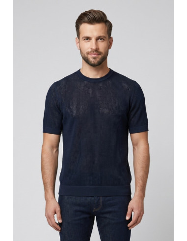 Markup maglia girocollo in misto lino e cotone MK1900017 [f53f3cc5]