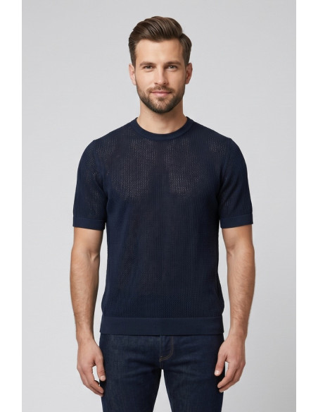 Markup maglia girocollo in misto lino e cotone MK1900017 [f53f3cc5]