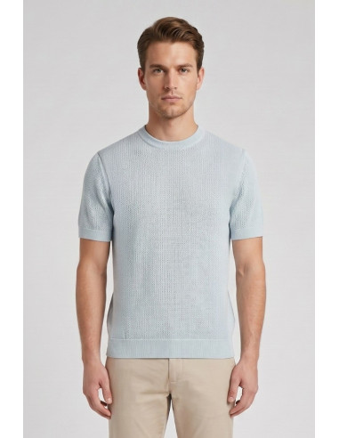 Markup maglia girocollo in misto lino e cotone MK1900017 [fd6d4c16]