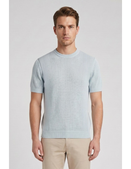 Markup maglia girocollo in misto lino e cotone MK1900017 [fd6d4c16]