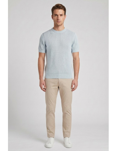 Markup maglia girocollo in misto lino e cotone MK1900017 [9356ce1f]