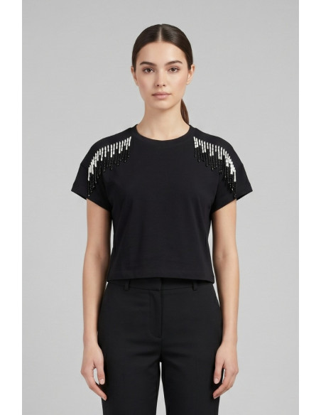 Markup t-shirt in cotone con applicazioni MW1610010 [cd344662]