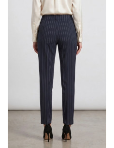 PDK pantalone gessato in misto viscosa stretch 056958 [019d089a] 2