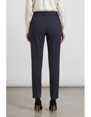 PDK pantalone gessato in misto viscosa stretch 056958 [d8bb4b97]