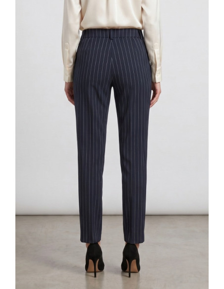 PDK pantalone gessato in misto viscosa stretch 056958 [d8bb4b97]