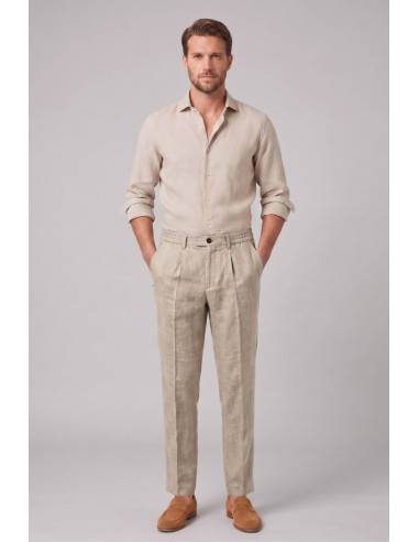 Markup pantalone con laccio in lino MK15109 [55a91508]