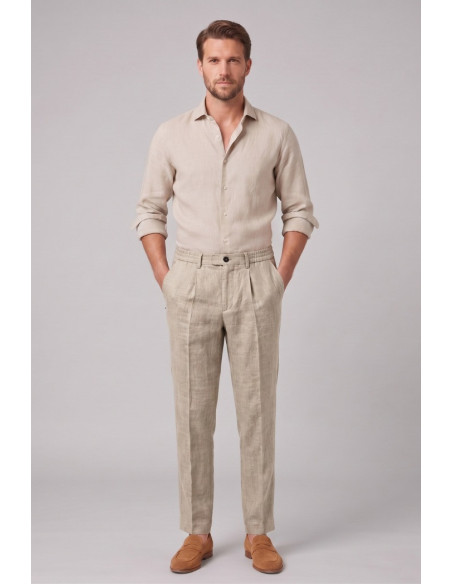 Markup pantalone con laccio in lino MK15109 [55a91508]