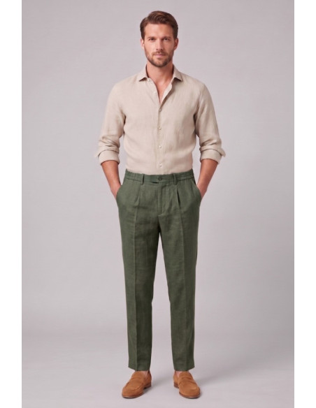 Markup pantalone con laccio in lino MK15109 [1019dae4]