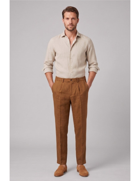 Markup pantalone con laccio in lino MK15109 [88a78796]