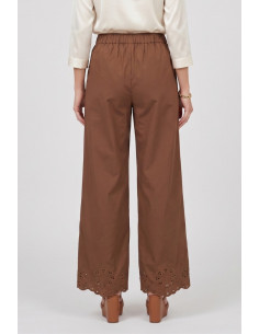 Fresh Flower pantalone in popeline di cotone con fondo traforato FD630 [6d8fd825] 2