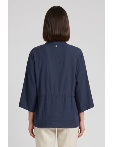 Fresh Flower kimono in misto lino con fusciacca FD657 [635dac10]