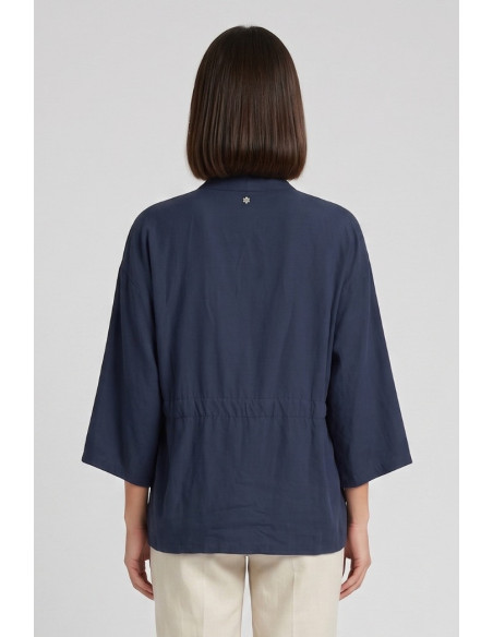 Fresh Flower kimono in misto lino con fusciacca FD657 [635dac10]