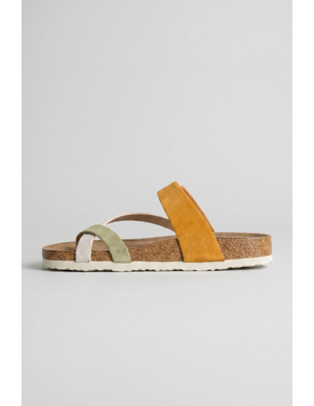 Queen Helena ciabatta a fascia multicolor incrociata X34-109 [61628022]