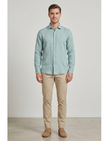 Guy camicia in lino Custom910n-1211 M50088 [51eaf051]