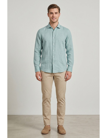 Guy camicia in lino Custom910n-1211 M50088 [51eaf051]