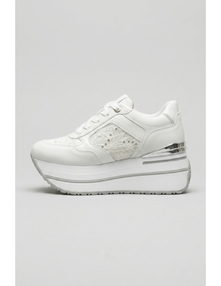Queen Helena sneaker platform con dettaglio pizzo X34-48 [4b9c5e38]