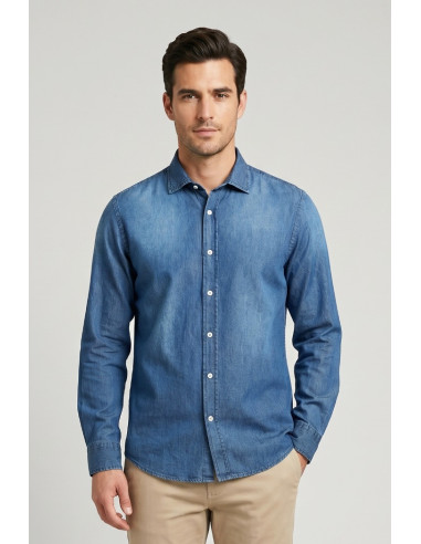Superior Vintage camicia in denim di cotone SV1516P M50254 [5e06d8f9]