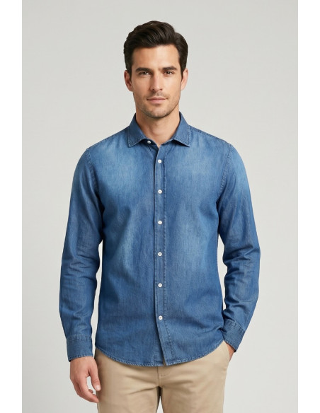 Superior Vintage camicia in denim di cotone SV1516P M50254 [5e06d8f9]