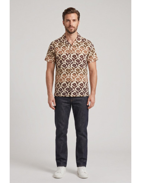 Guy camicia collo cubano a fantasia Custom930-cent M50098 [1bbcf7a9]