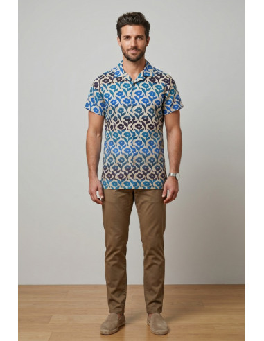 Guy camicia collo cubano a fantasia Custom930-cent M50098 [a474eaa6]