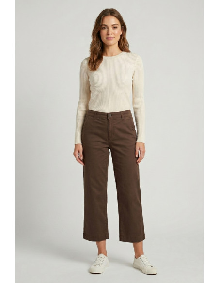 Fresh Flower bermuda ampio in gabardina di cotone stretch FD702 [953c191b]