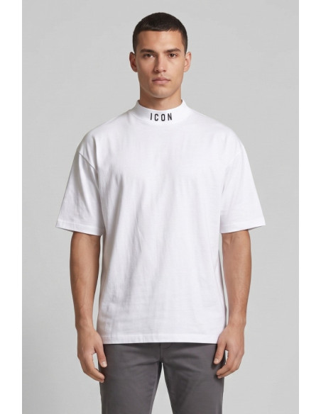 Icon t-shirt in cotone mezzo collo con stampa logo IUT008 [972bfb78]