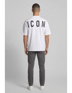 Icon t-shirt in cotone mezzo collo con stampa logo IUT008 [972bfb78] 2