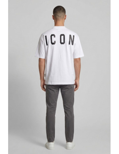 Icon t-shirt in cotone mezzo collo con stampa logo IUT008 [4e0db875]