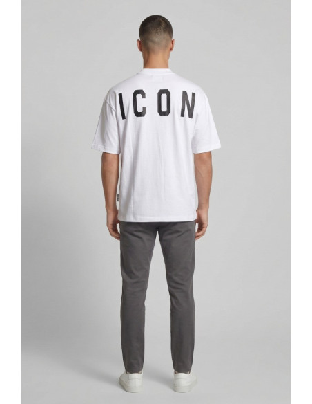 Icon t-shirt in cotone mezzo collo con stampa logo IUT008 [4e0db875]