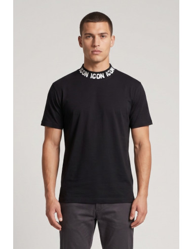 Icon t-shirt in cotone mezzo collo con stampe logo IUT028 [e53d2c4f]