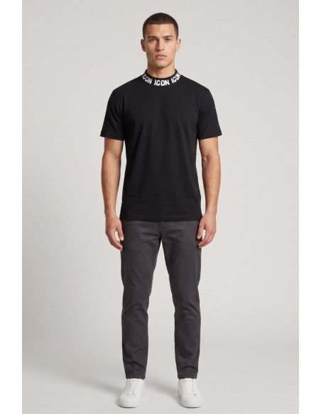 Icon t-shirt in cotone mezzo collo con stampe logo IUT028 [8b06ae46]
