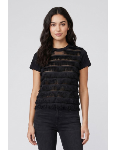 Markup t-shirt in cotone con frange MW1610032 [a5169e23]