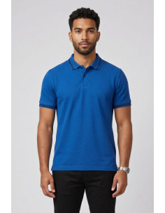Markup polo in piquet di cotone con dettagli a contrasto MK11002 [4350a239]
