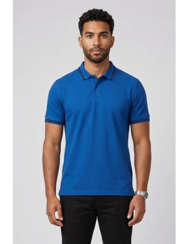 Markup polo in piquet di cotone con dettagli a contrasto MK11002 [4350a239]